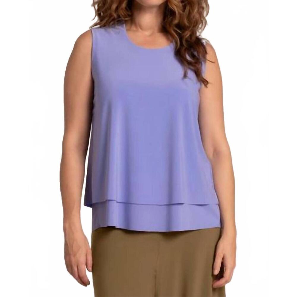 NEW SYMPLI sleeveless double layer shell in jacaranda
